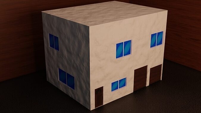 5 Low-Poly Houses Low-poly 3D model