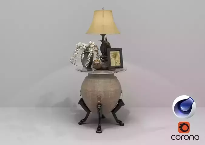 Vase and Lamp - C4D - Corona