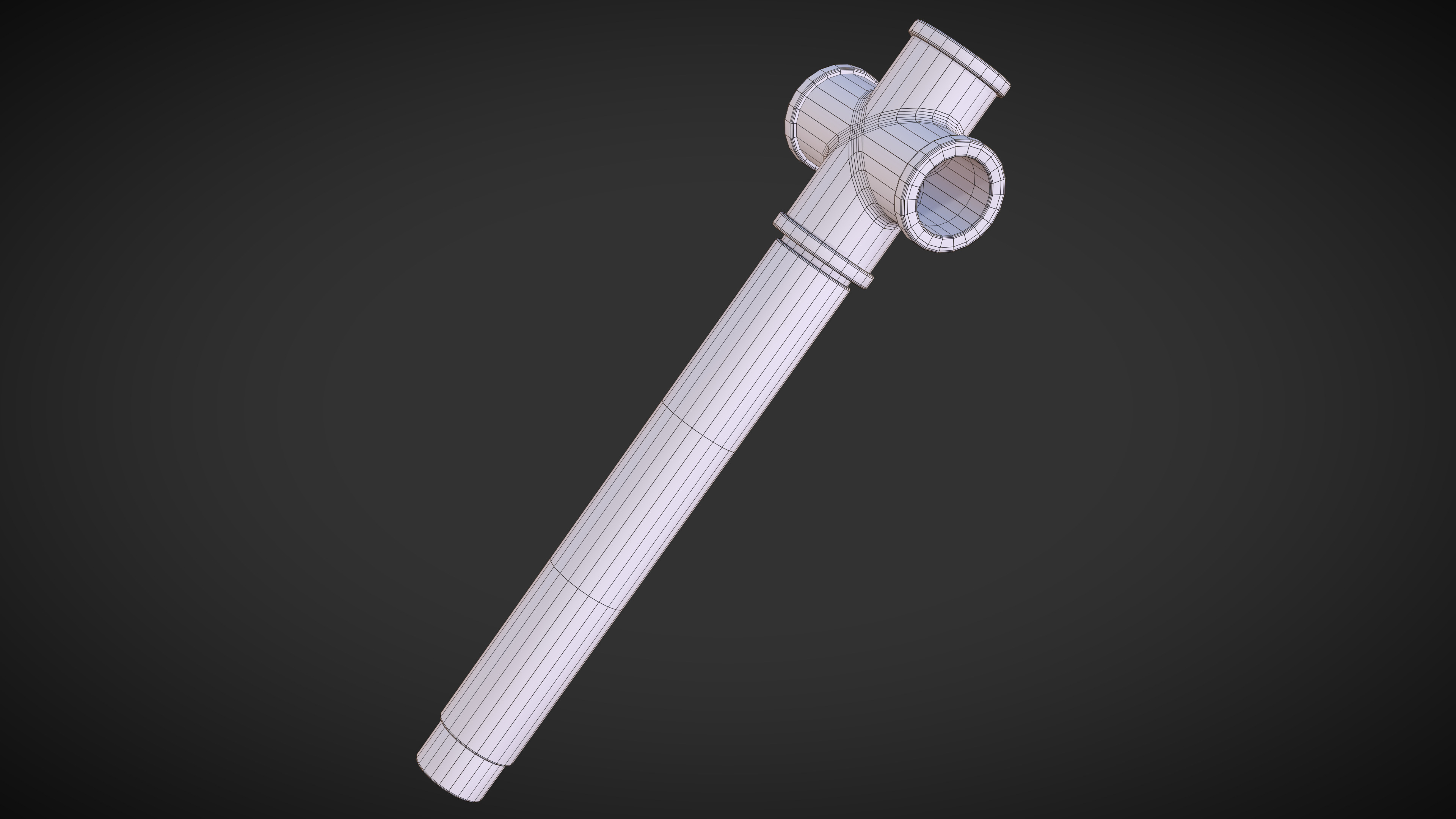 Iron Pipe Melee Low-poly 3D model_6