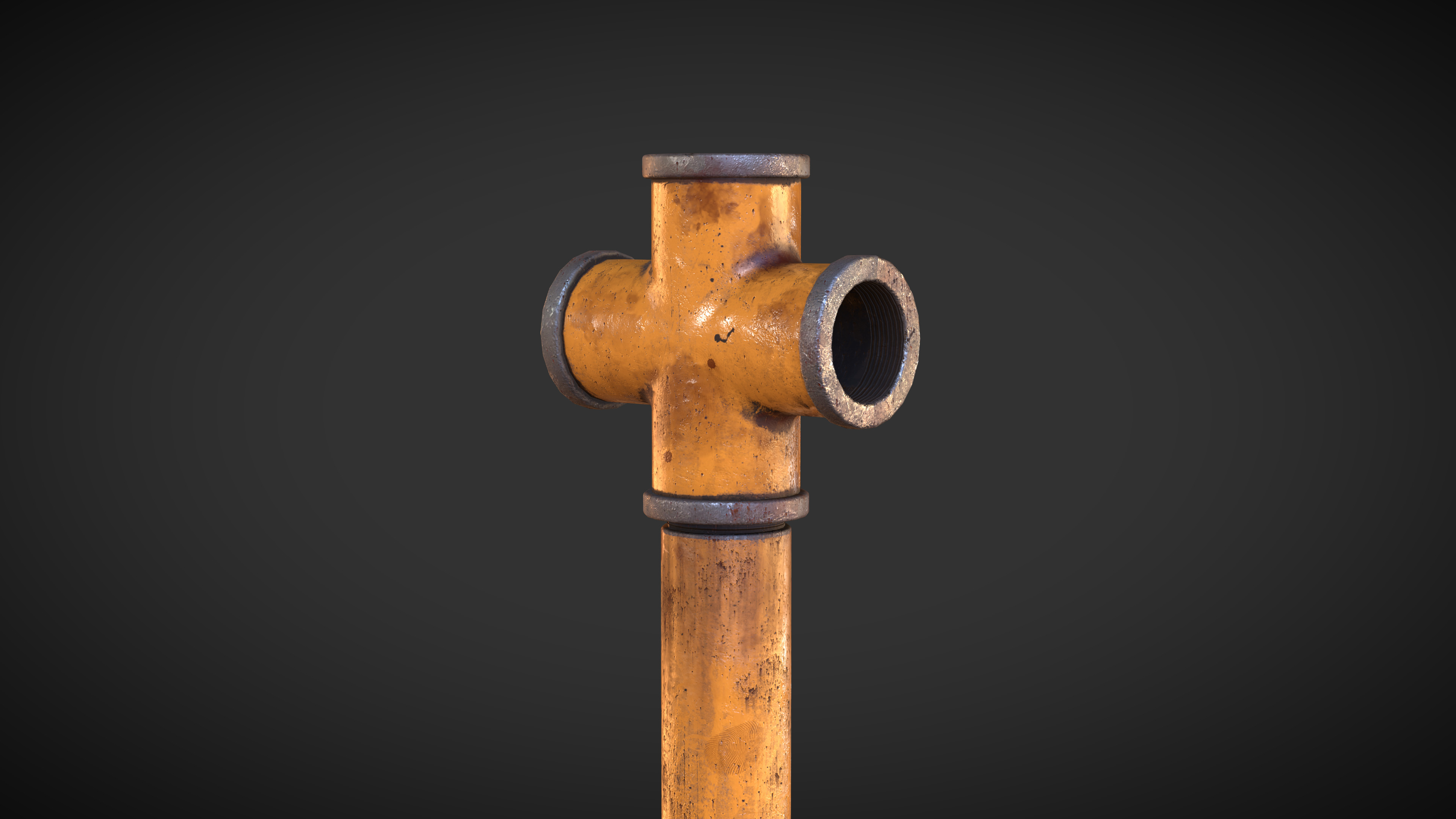 Iron Pipe Melee Low-poly 3D model_3