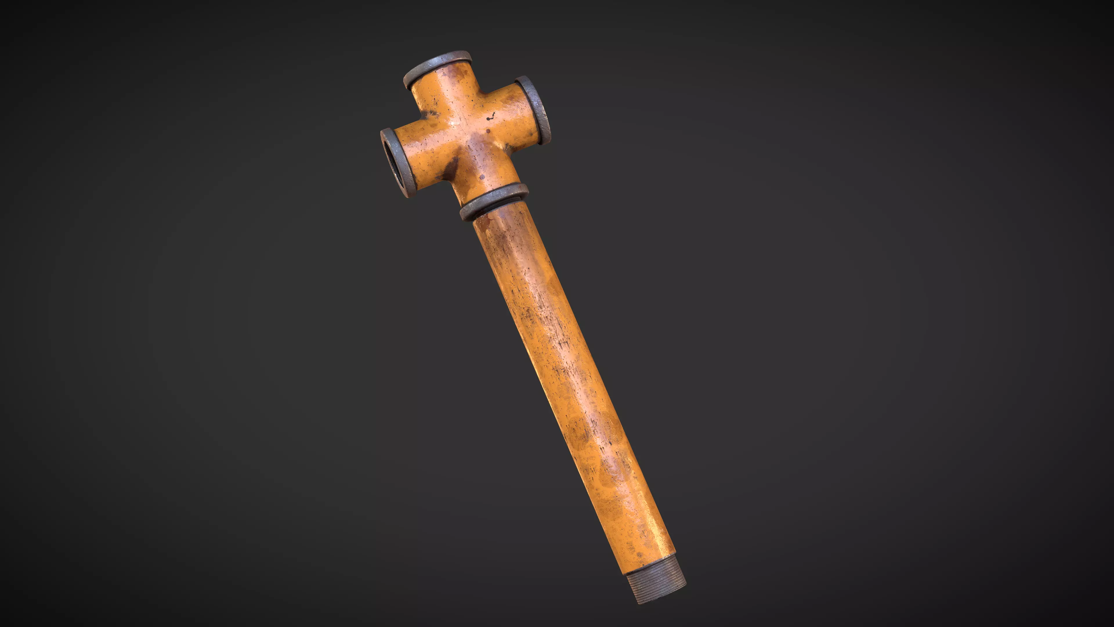 Iron Pipe Melee Low-poly 3D model_0