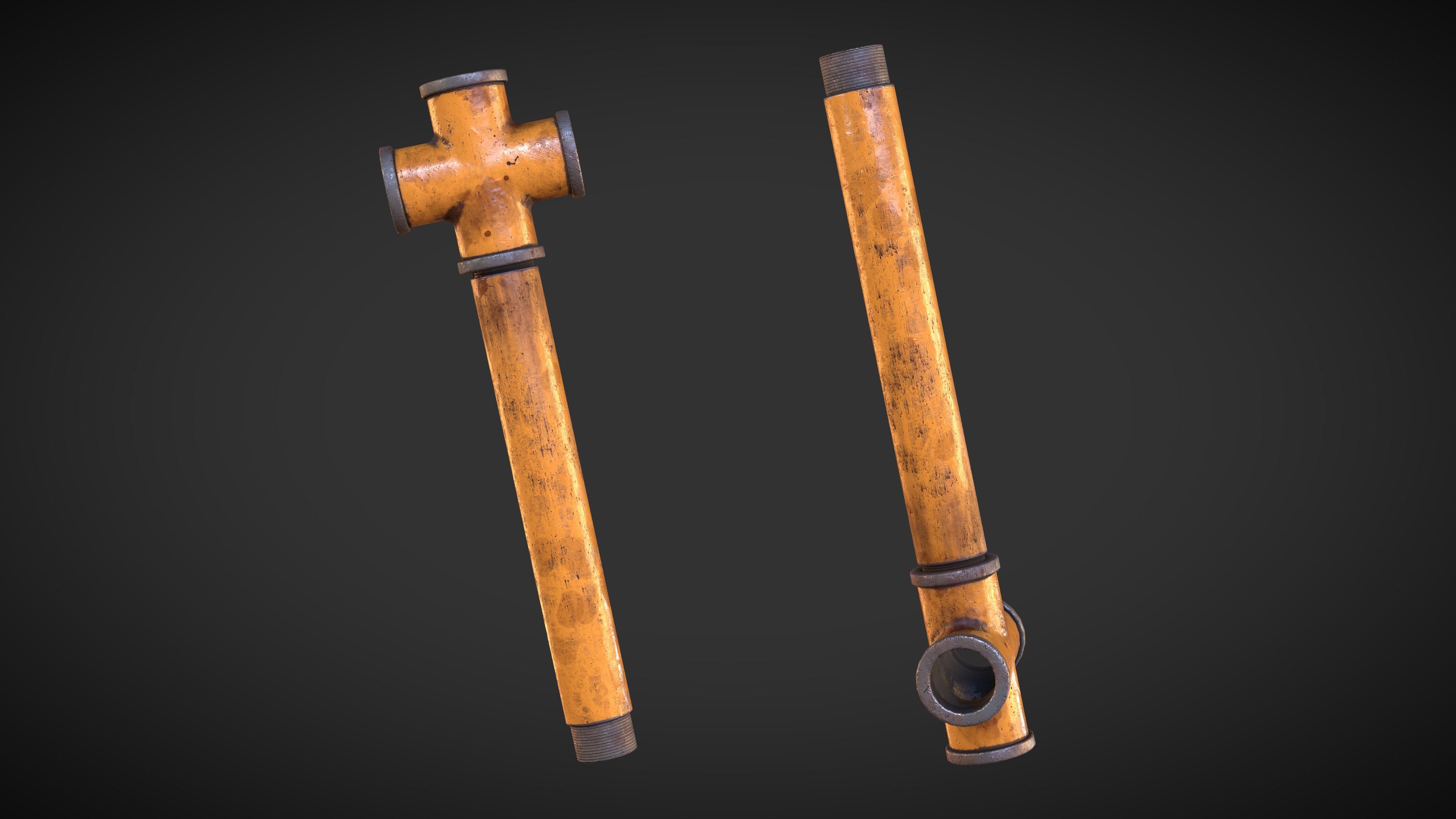 Iron Pipe Melee Low-poly 3D model_4