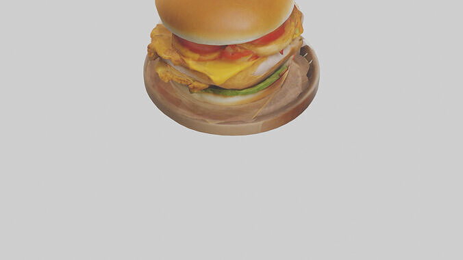 Chicken sandwich model Low-poly 3D model 5