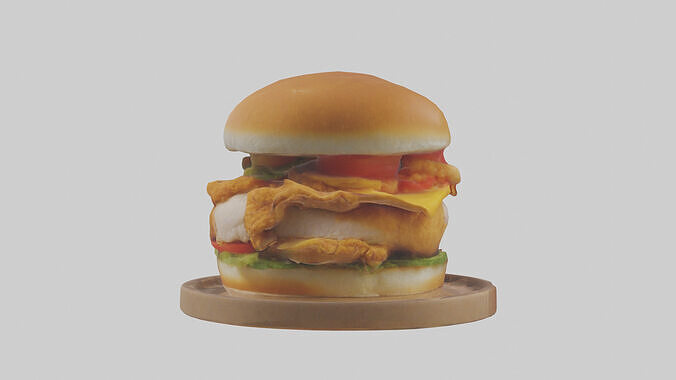 Chicken sandwich model Low-poly 3D model