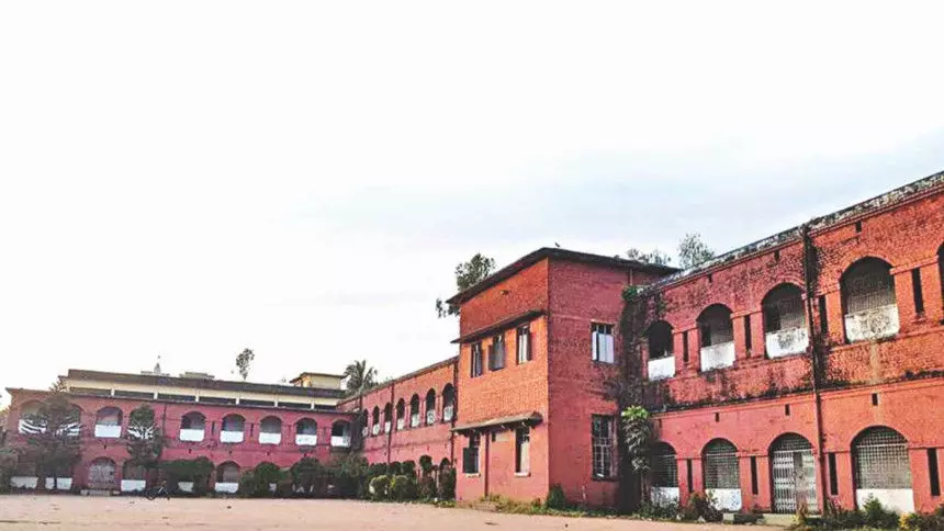 historical red brick school building 3D model