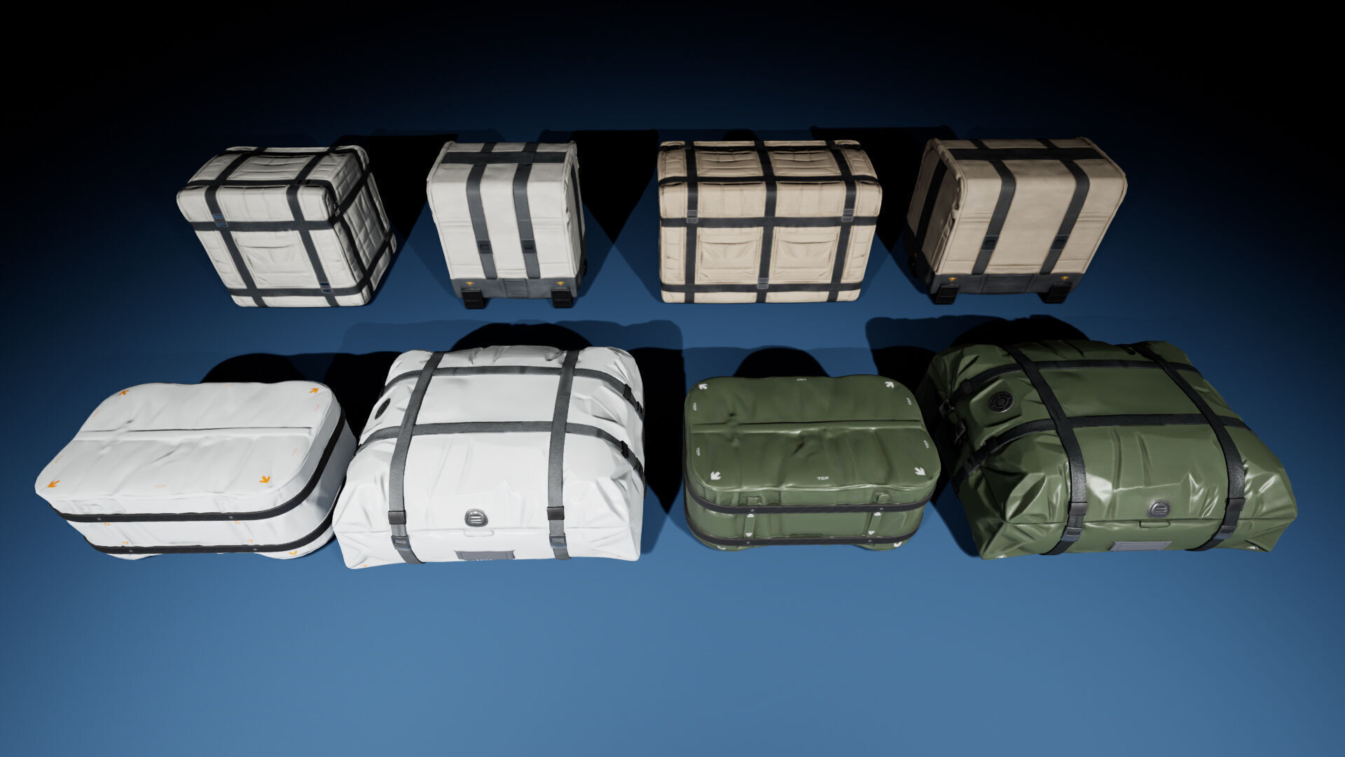 SciFi Hangar Containers and Props Low-poly 3D model_6