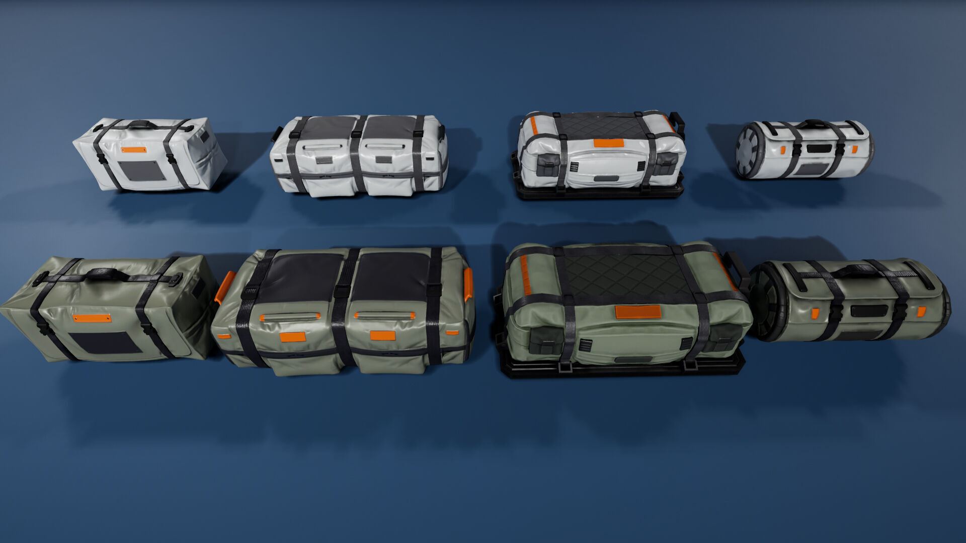 SciFi Hangar Containers and Props Low-poly 3D model_3