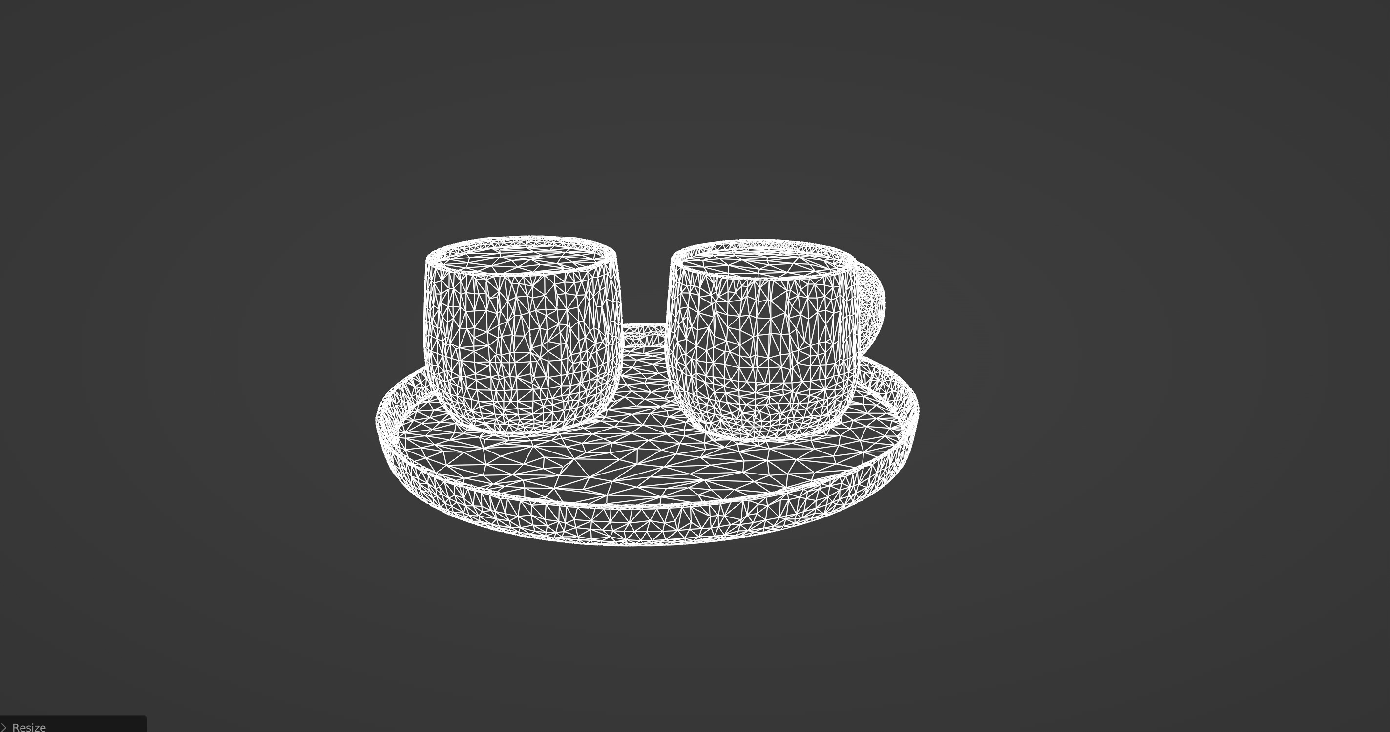 Minimalist Coffee Cup Set with Tray 3D model_10
