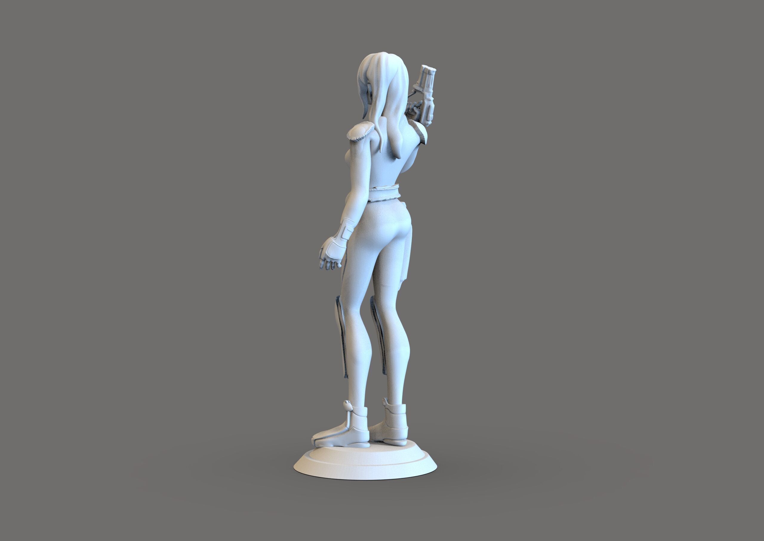Sci fi girl  3D print model_2