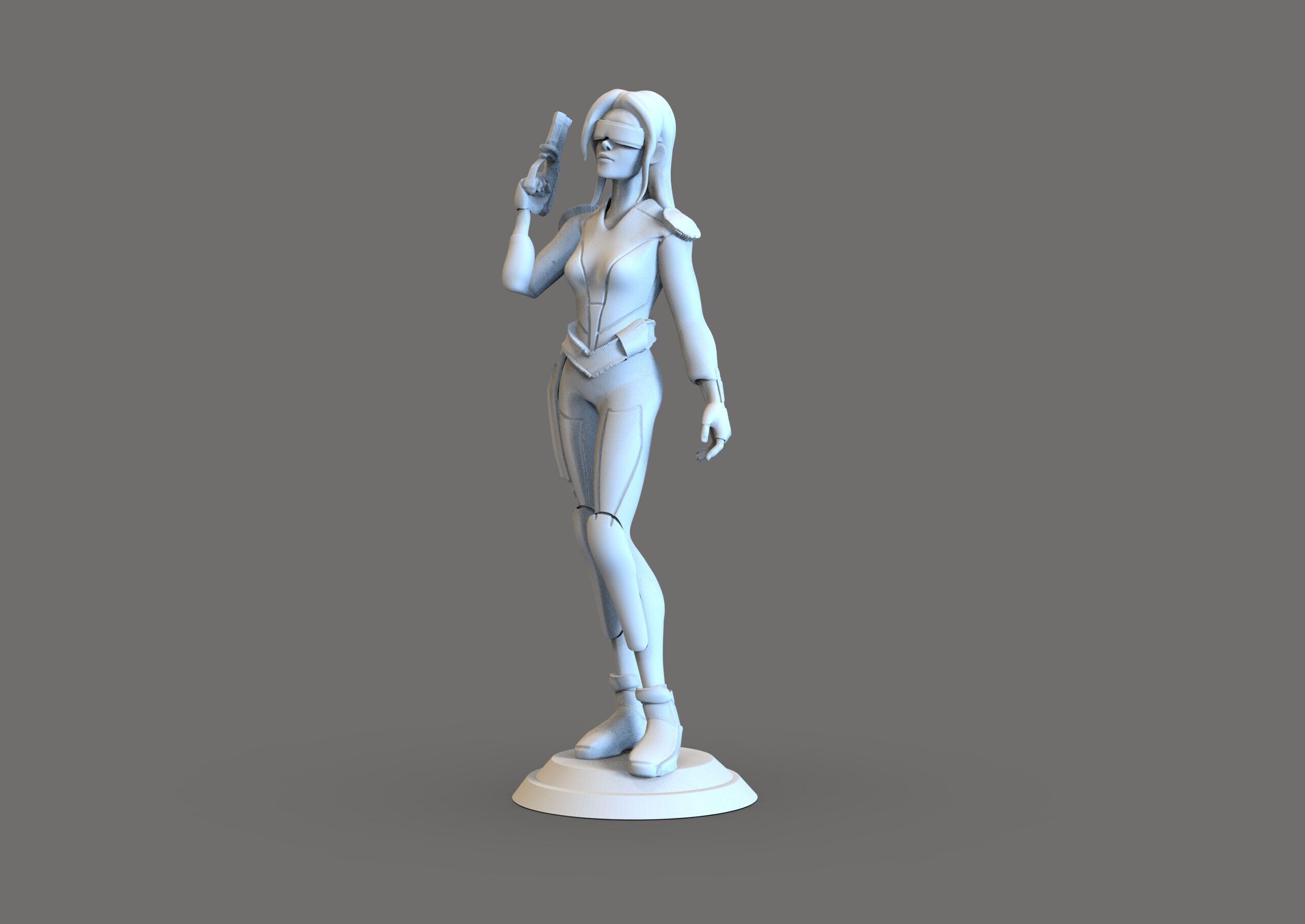 Sci fi girl  3D print model_1