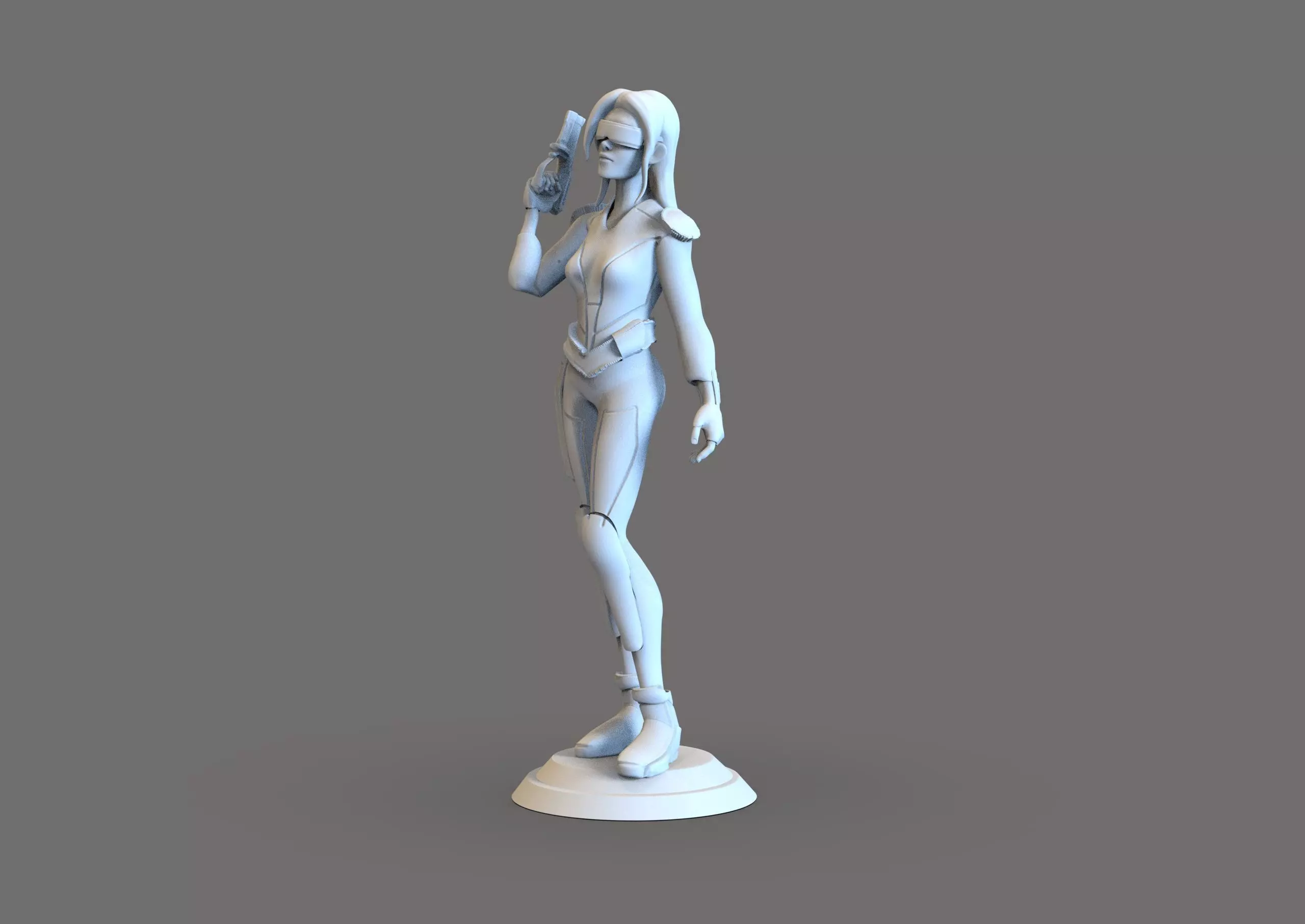 Sci fi girl  3D print model_0