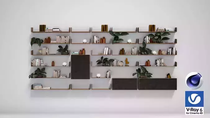 Equipped Wall 02 - Vray6 - C4D