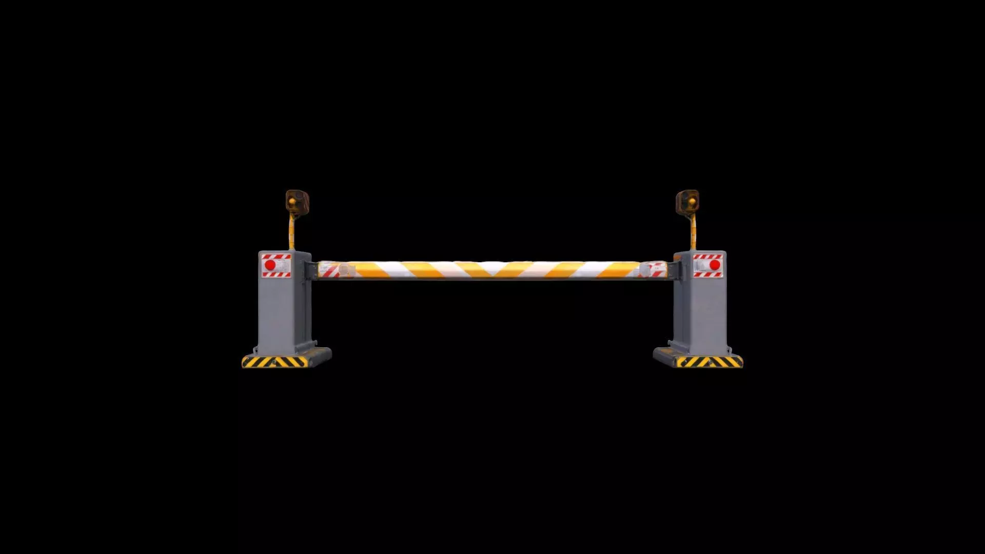 3d Render A Closed Boom Barrier Blocking A Road 3D model