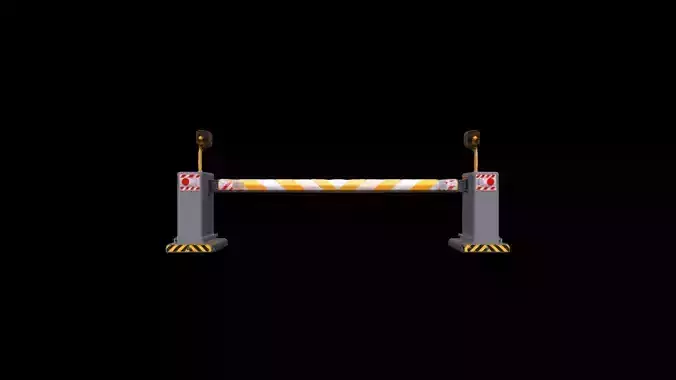 3d Render A Closed Boom Barrier Blocking A Road