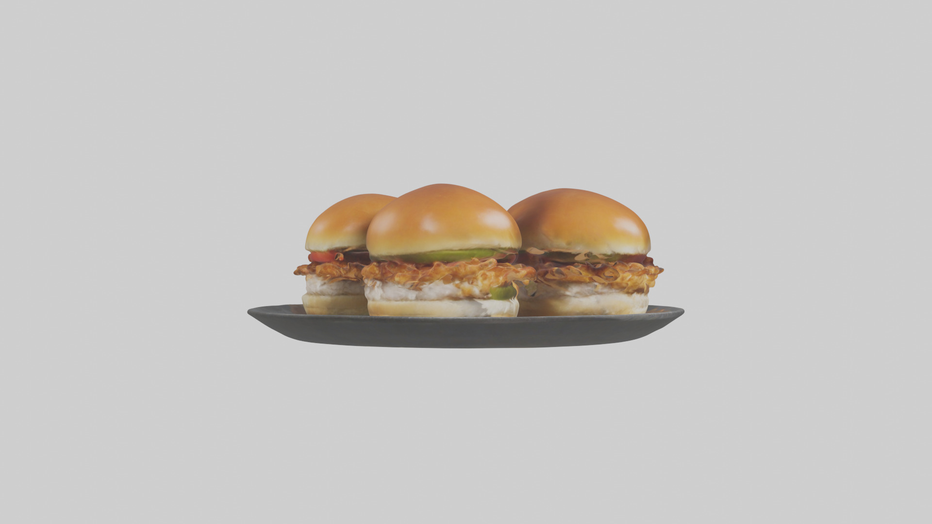 Chicken sliders model Low-poly 3D model_23