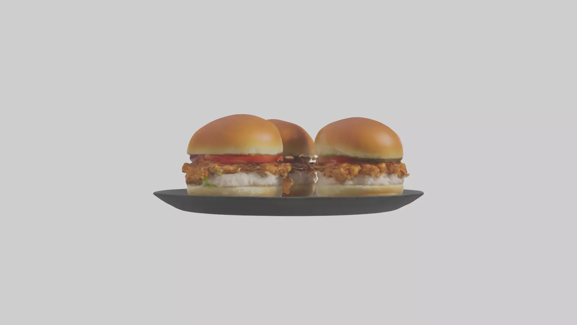 Chicken sliders model Low-poly 3D model_0