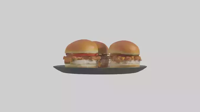 Chicken sliders model Low-poly 3D model