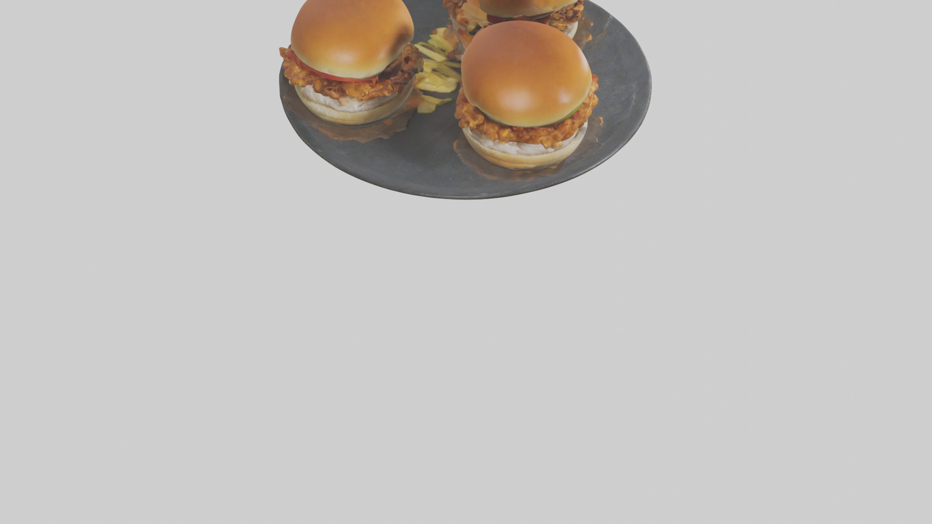 Chicken sliders model Low-poly 3D model_4