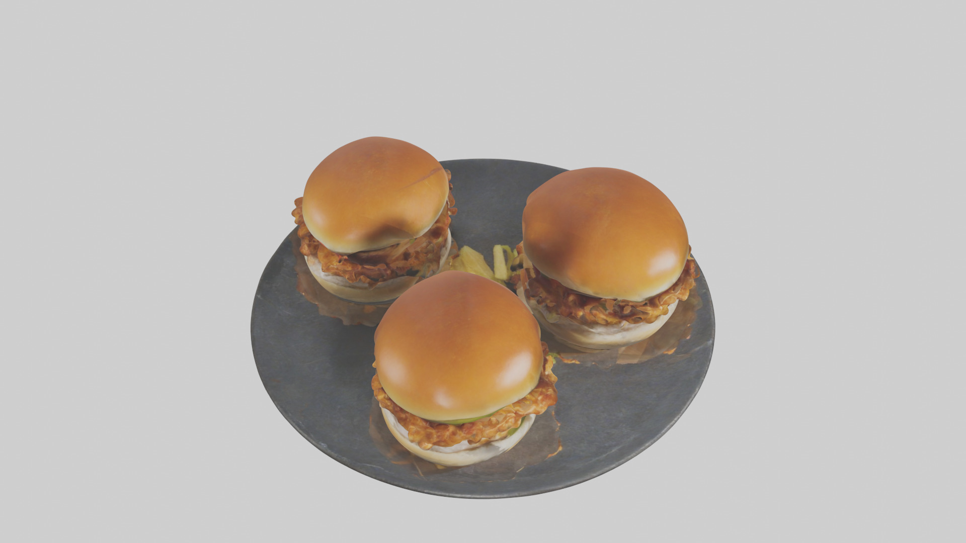 Chicken sliders model Low-poly 3D model_28
