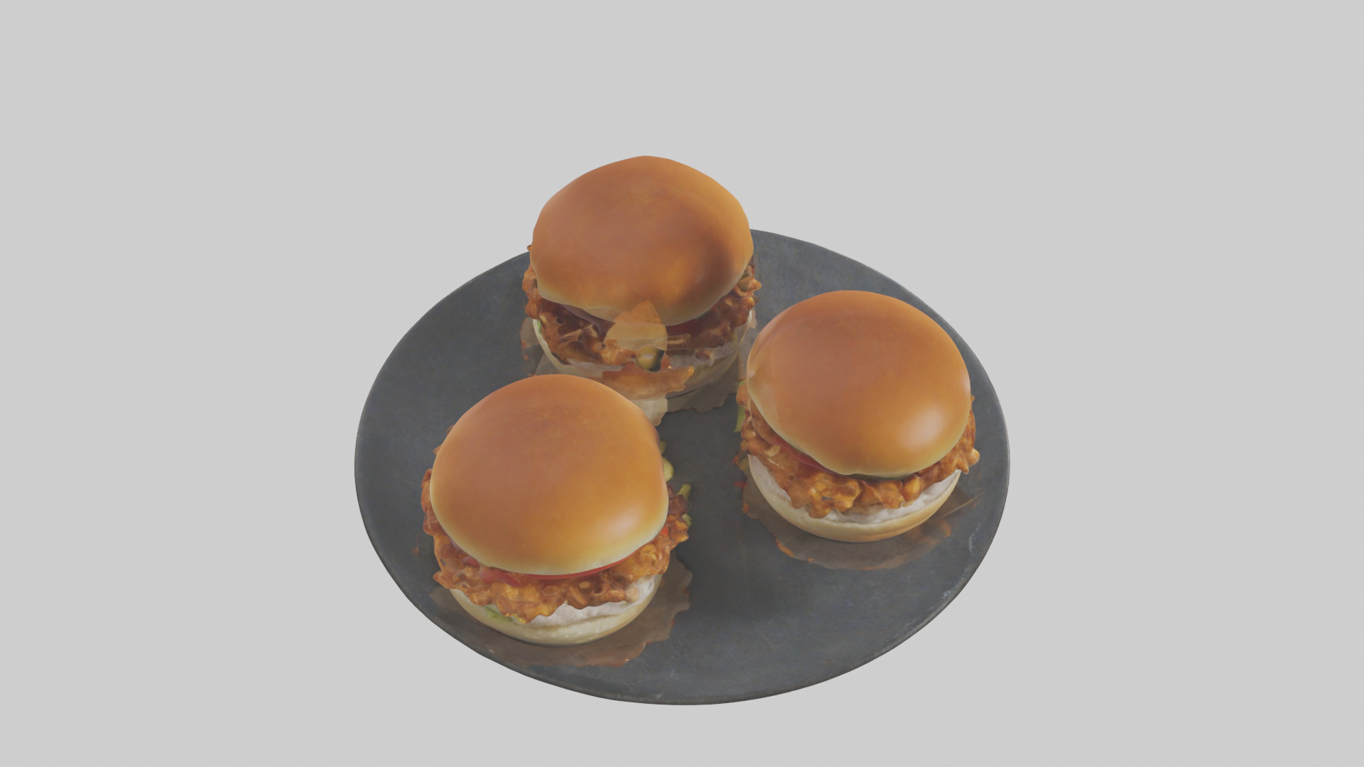 Chicken sliders model Low-poly 3D model_25