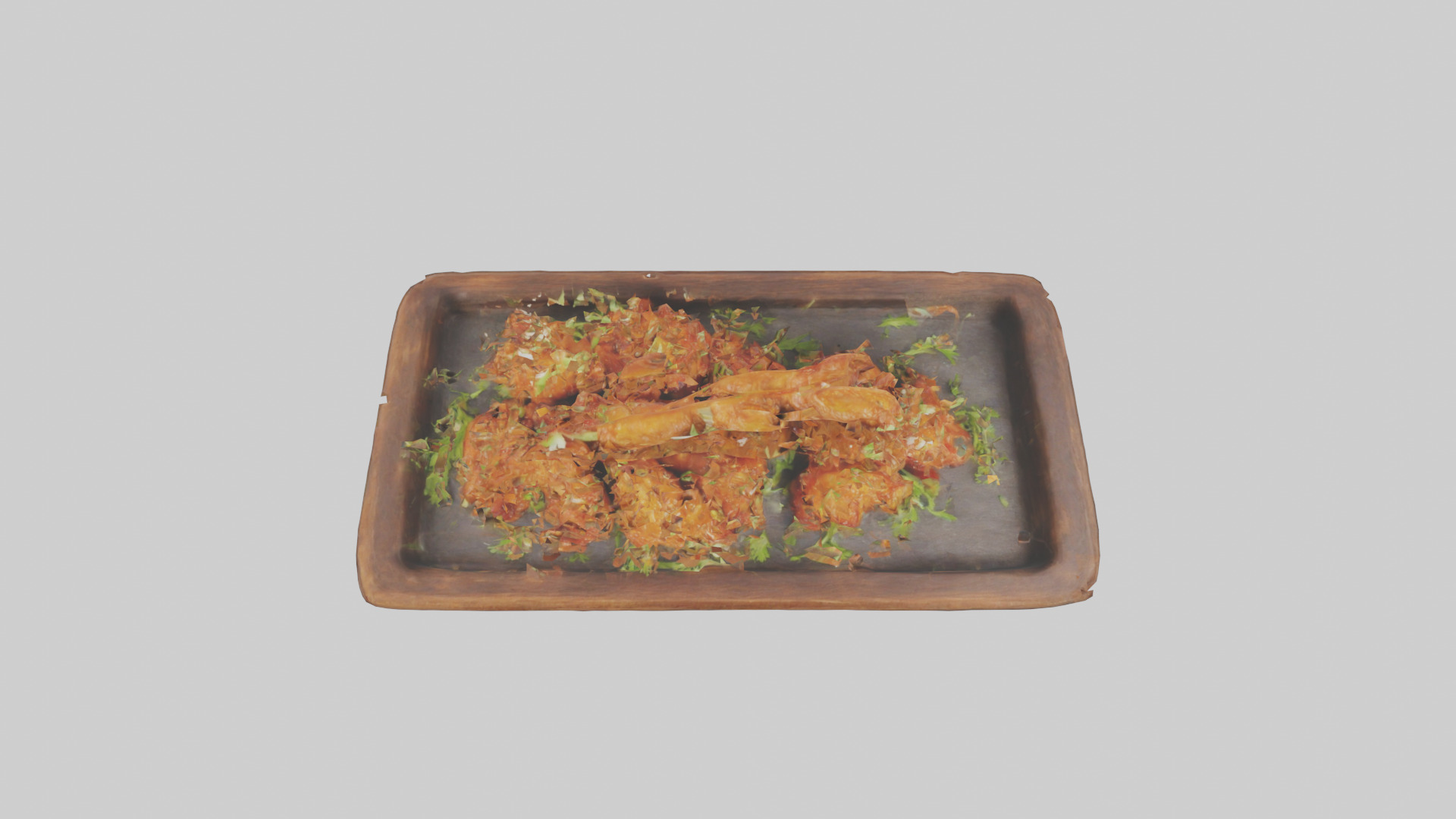 Chicken wings model Low-poly 3D model_1