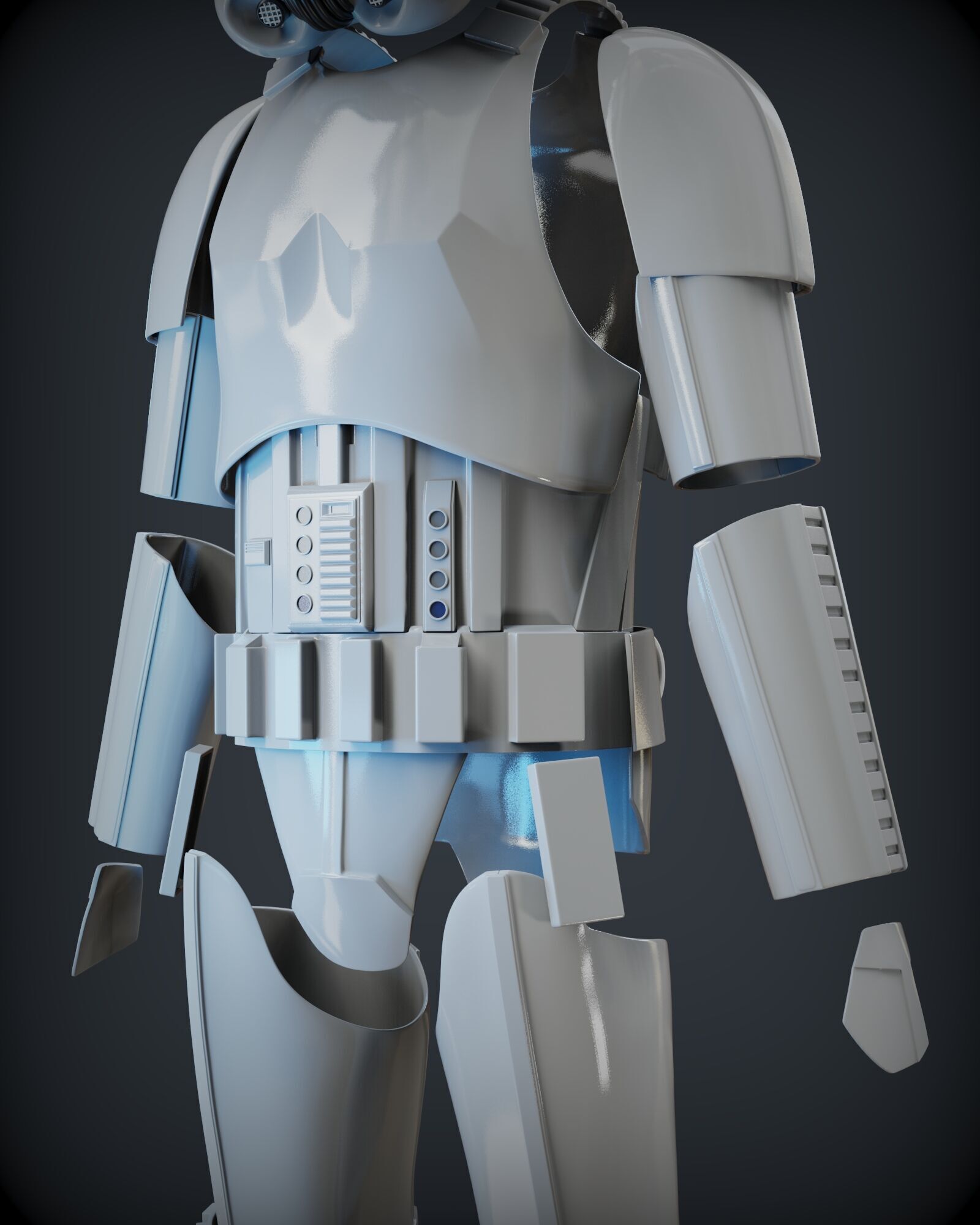 STORMTROOPER armor from Rogue One plus E11 BLASTER 3D print model_27