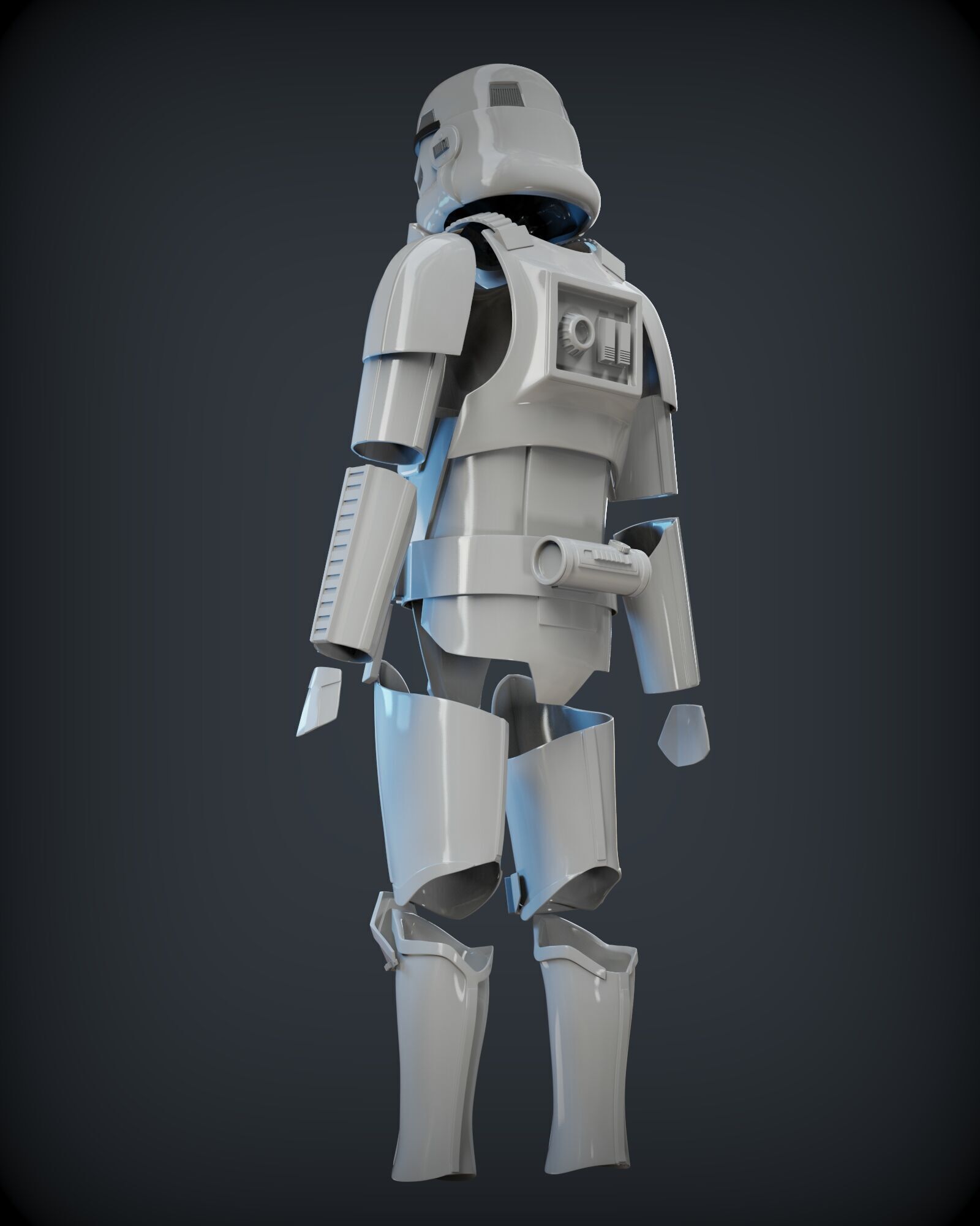 STORMTROOPER armor from Rogue One plus E11 BLASTER 3D print model_3