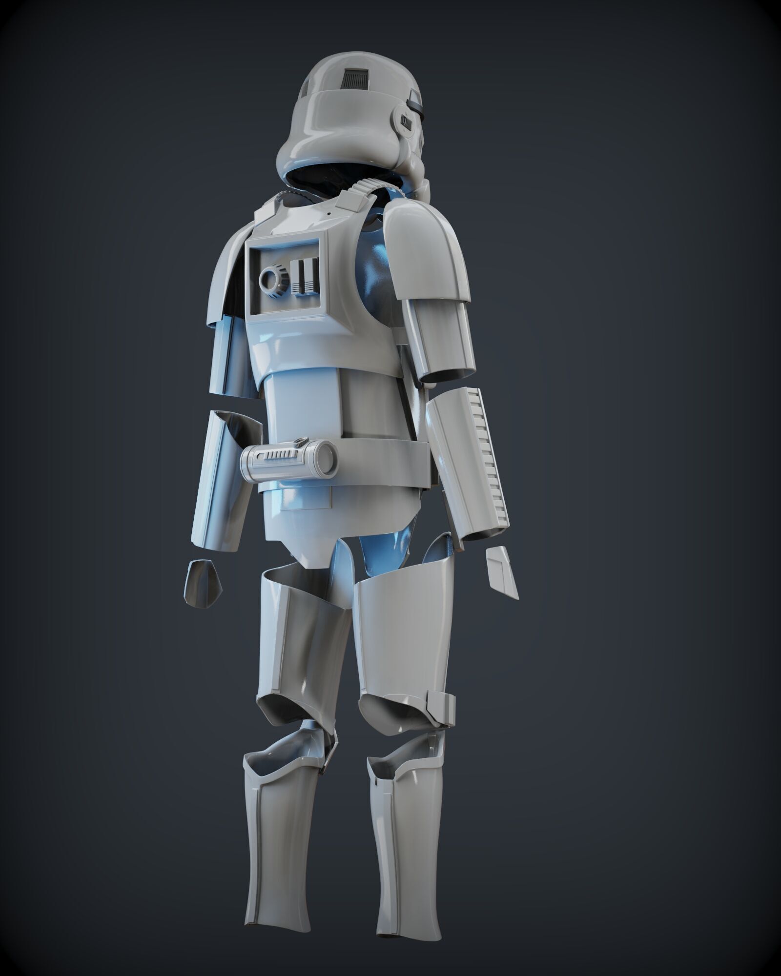 STORMTROOPER armor from Rogue One plus E11 BLASTER 3D print model_7