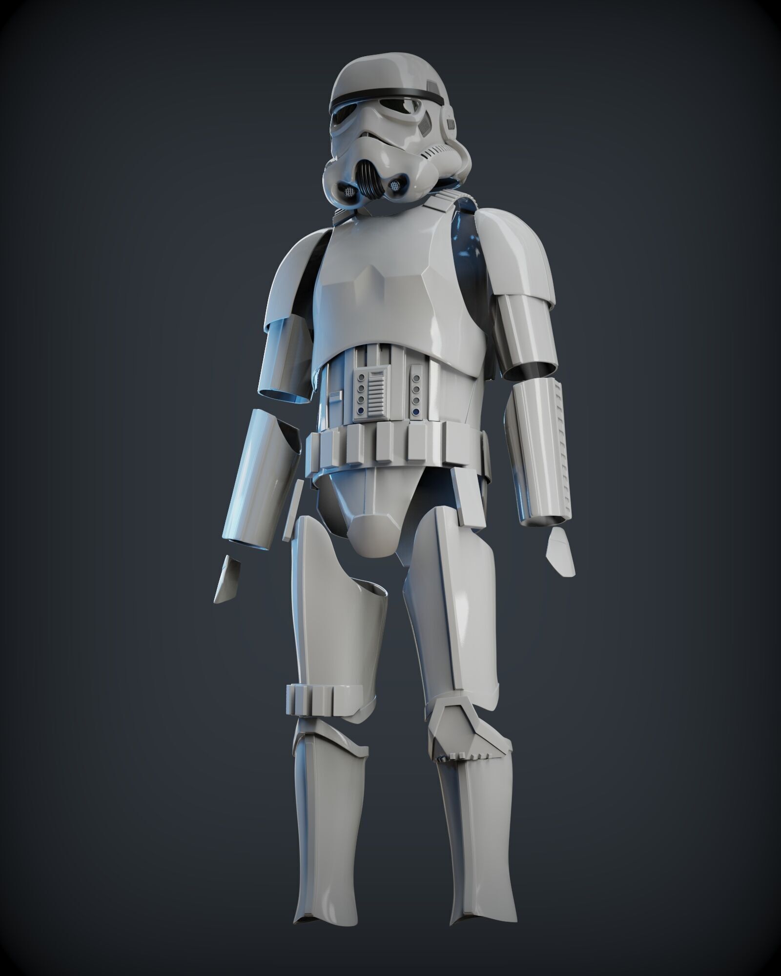 STORMTROOPER armor from Rogue One plus E11 BLASTER 3D print model_2
