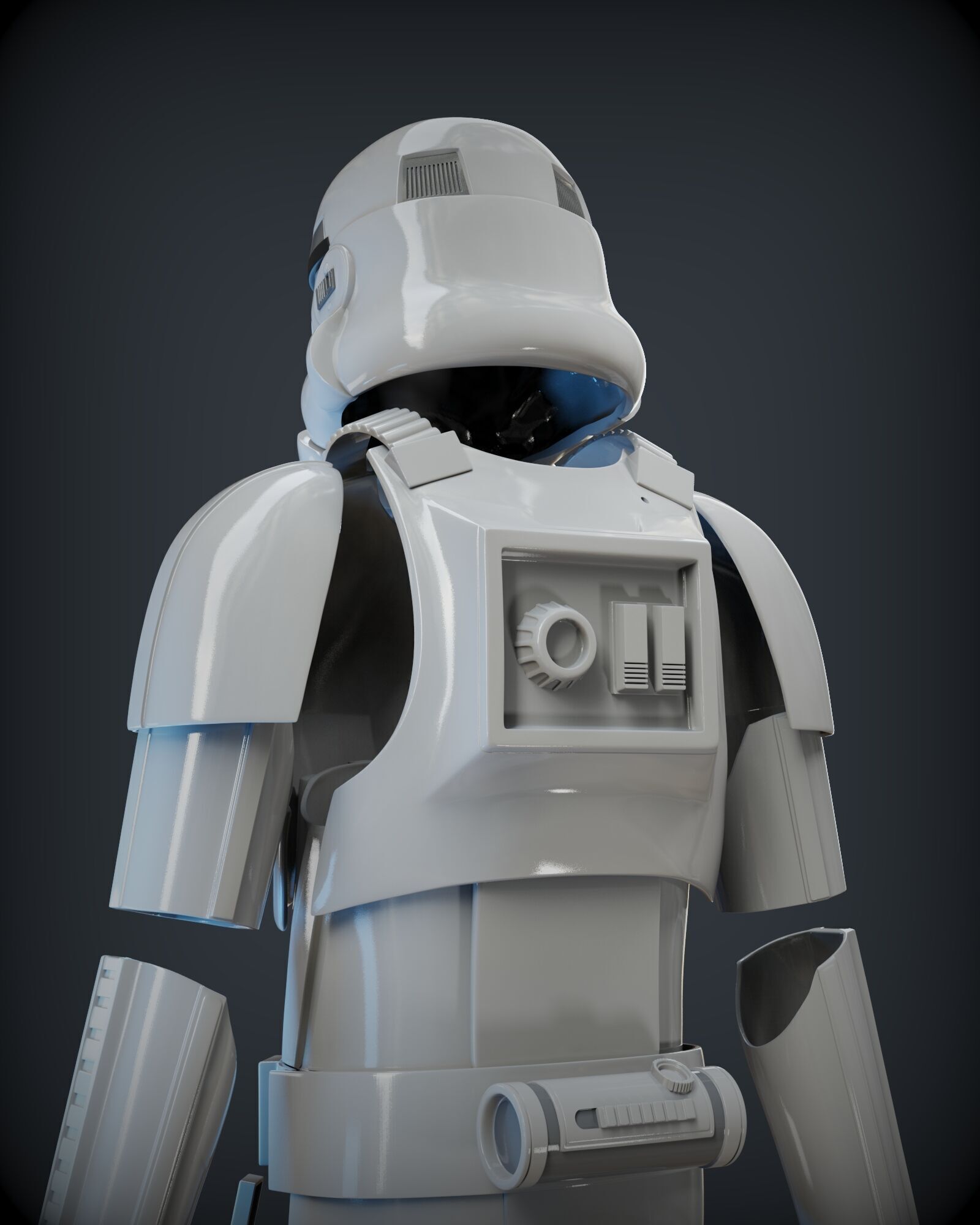 STORMTROOPER armor from Rogue One plus E11 BLASTER 3D print model_13