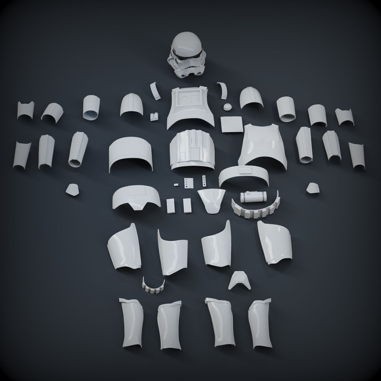 STORMTROOPER armor from Rogue One plus E11 BLASTER 3D print model_17