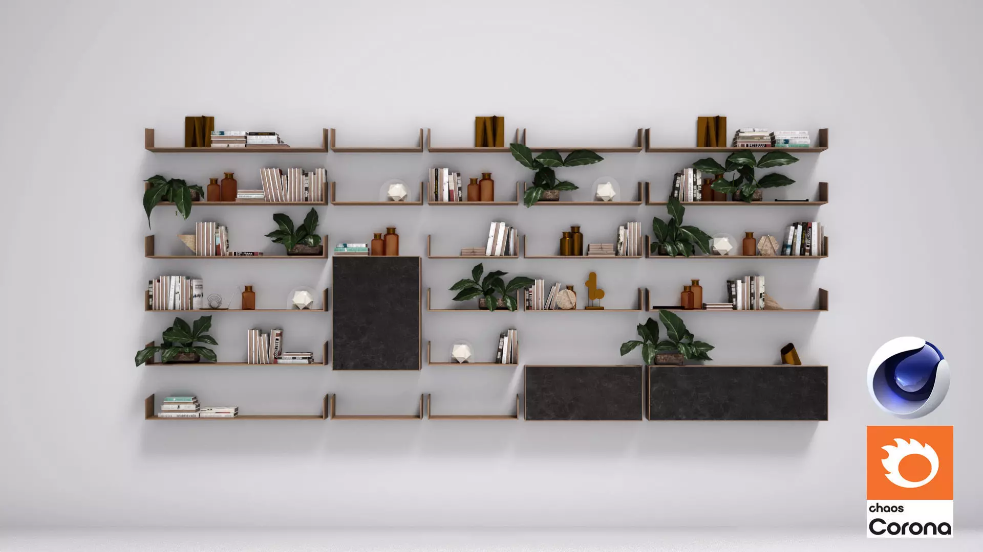 Equipped Wall 02 - Corona- C4D 3D model