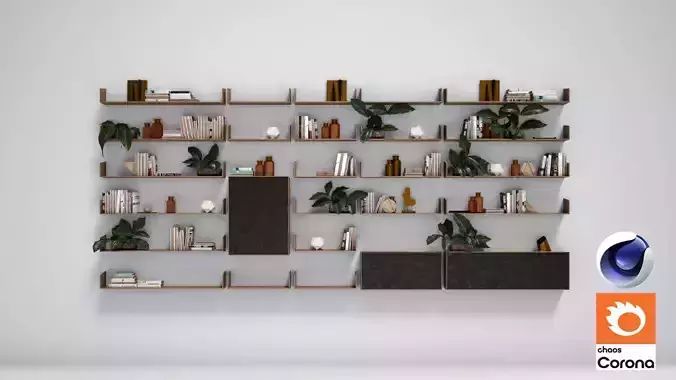 Equipped Wall 02 - Corona- C4D