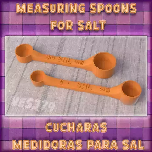 Cucharitas con 4 medidas de sal 3D print model