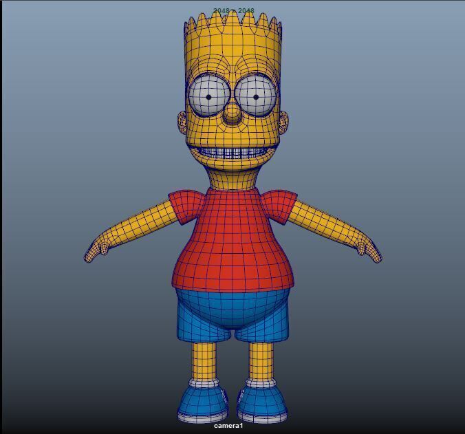 Bart Humanoid Rigged Character  Game  Animation Ready 3D model_1