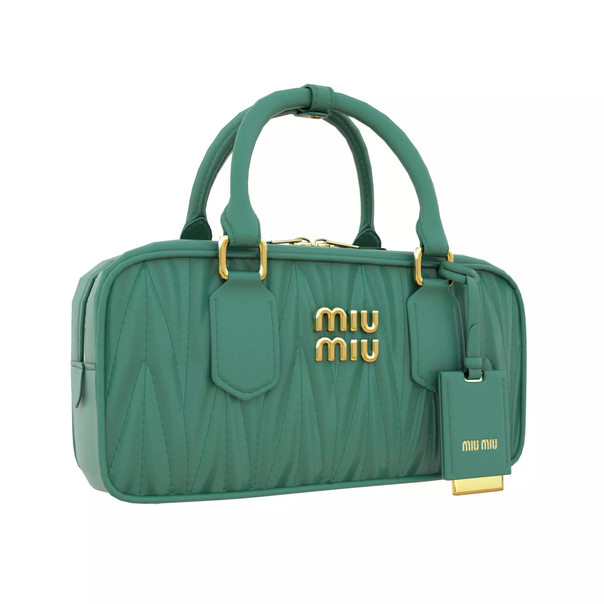 Arcadie matelasse nappa leather bag Green Low-poly 3D model