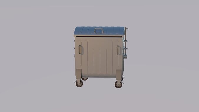 Dumpster 2 - Old Metal Trash Container 3D model 6