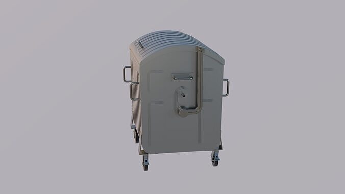 Dumpster 2 - Old Metal Trash Container 3D model 5