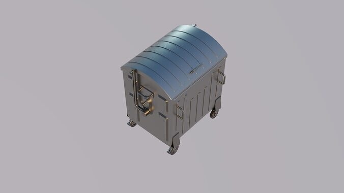 Dumpster 2 - Old Metal Trash Container 3D model 7