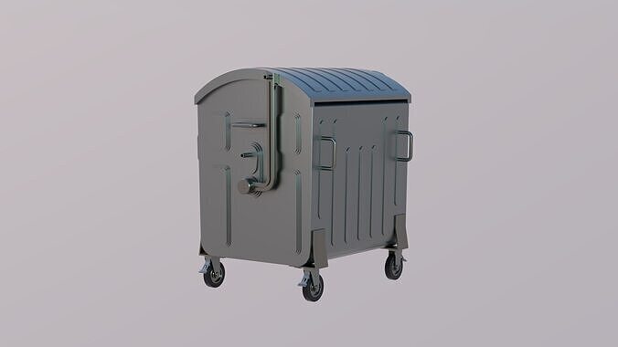 Dumpster 2 - Old Metal Trash Container 3D model 3