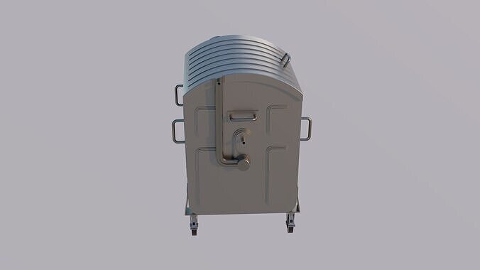 Dumpster 2 - Old Metal Trash Container 3D model 4