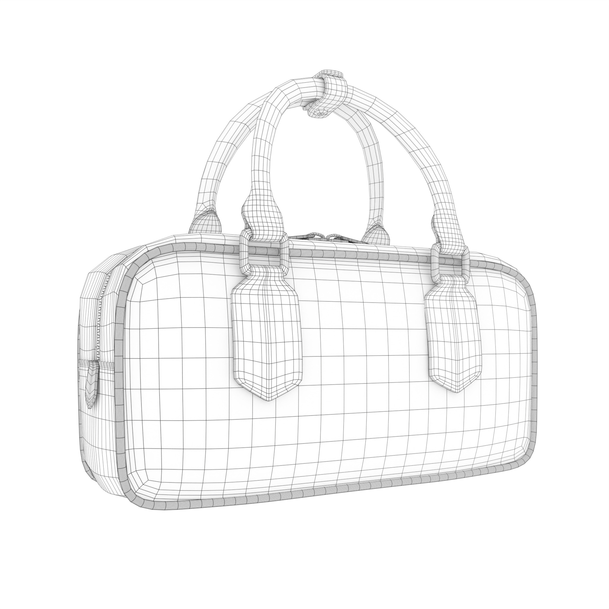 Arcadie matelasse nappa leather bag Orange Low-poly 3D model_6