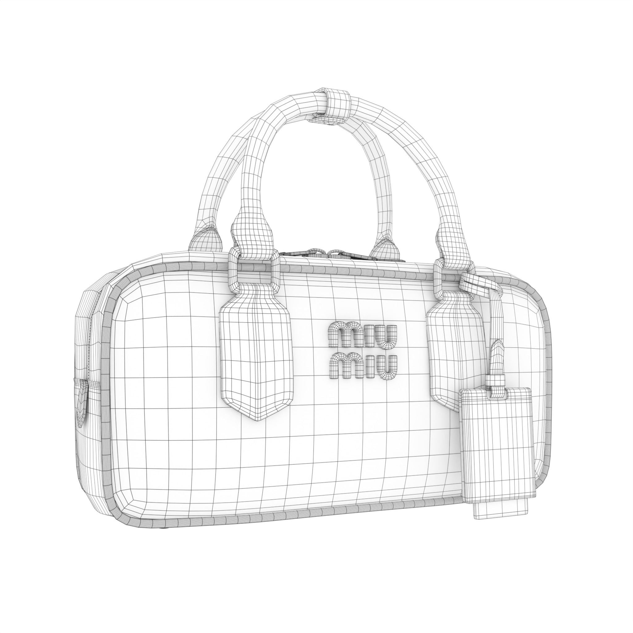 Arcadie matelasse nappa leather bag Orange Low-poly 3D model_5