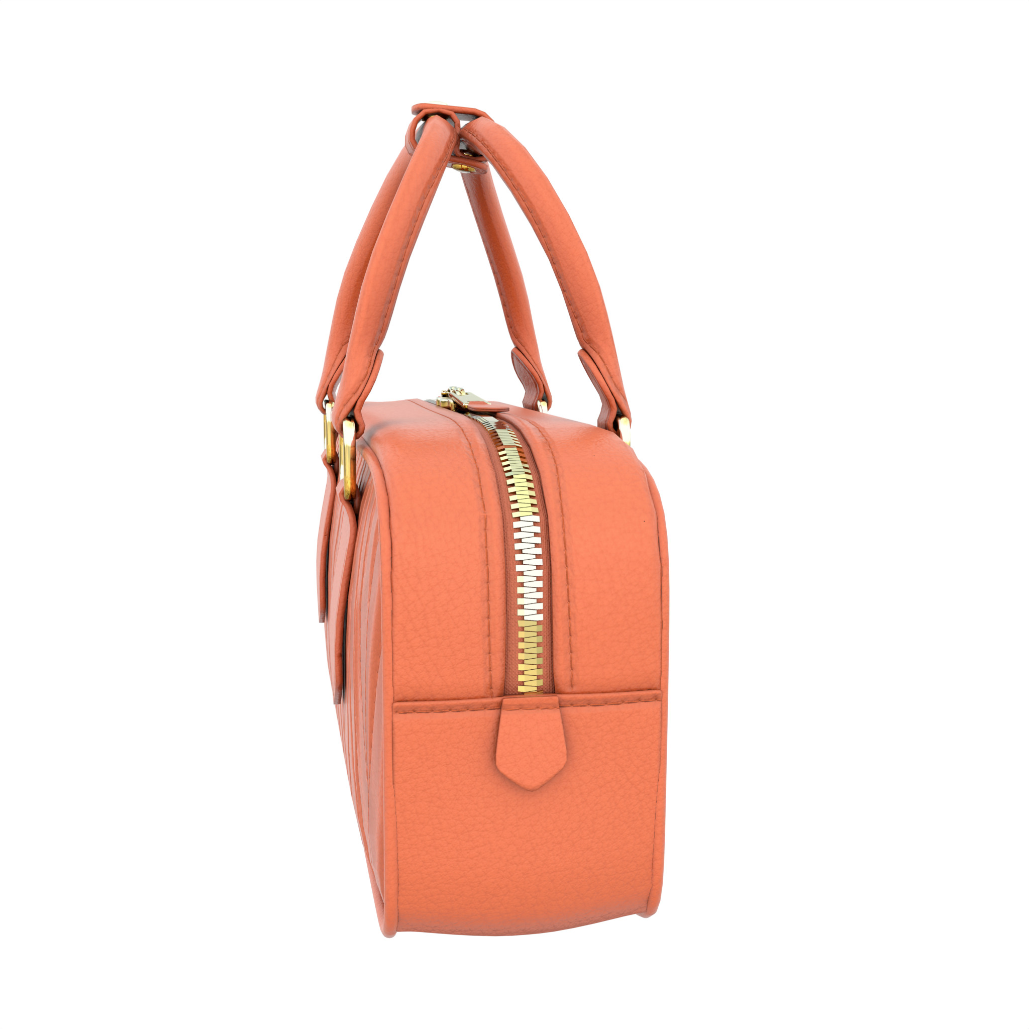 Arcadie matelasse nappa leather bag Orange Low-poly 3D model_4