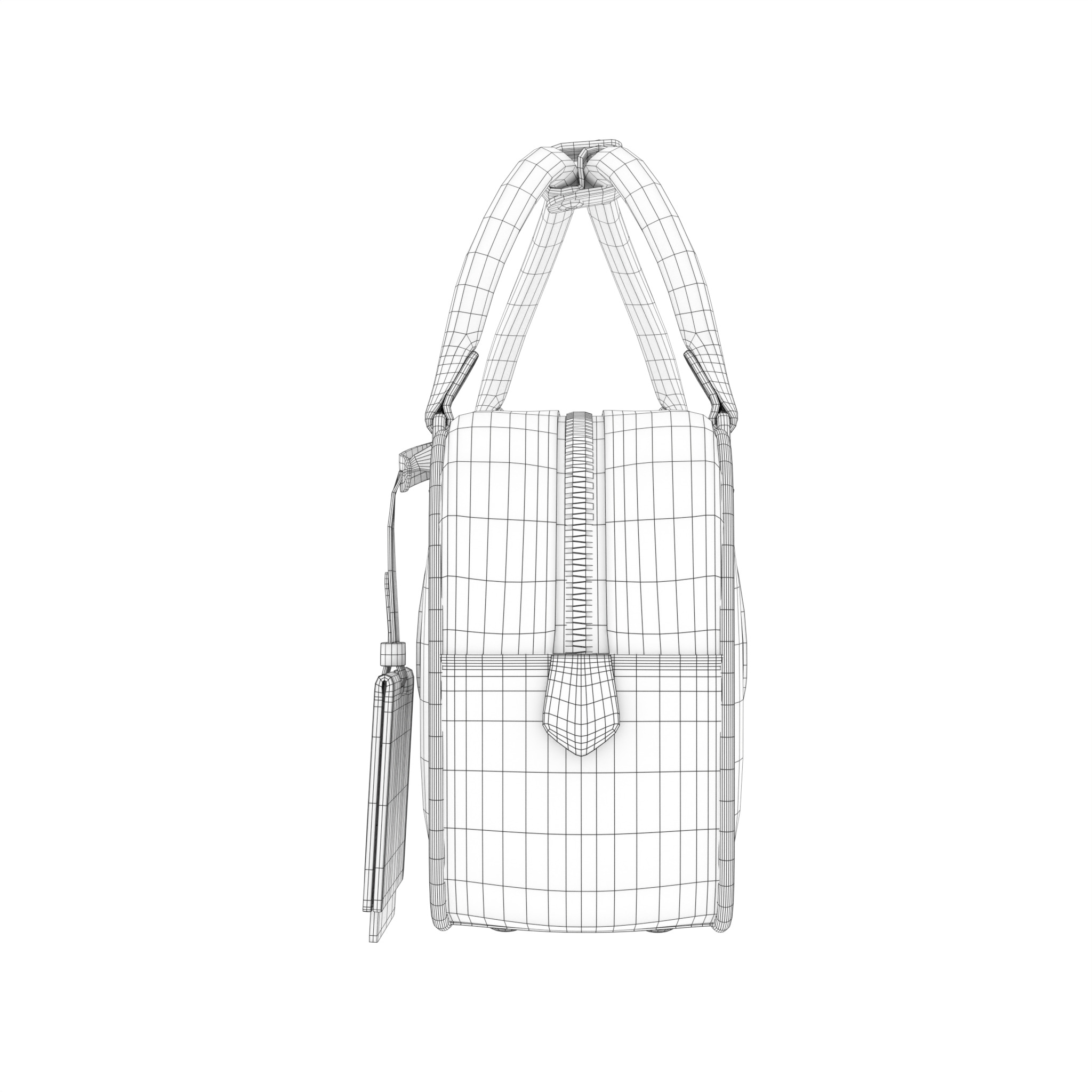 Arcadie matelasse nappa leather bag Orange Low-poly 3D model_7