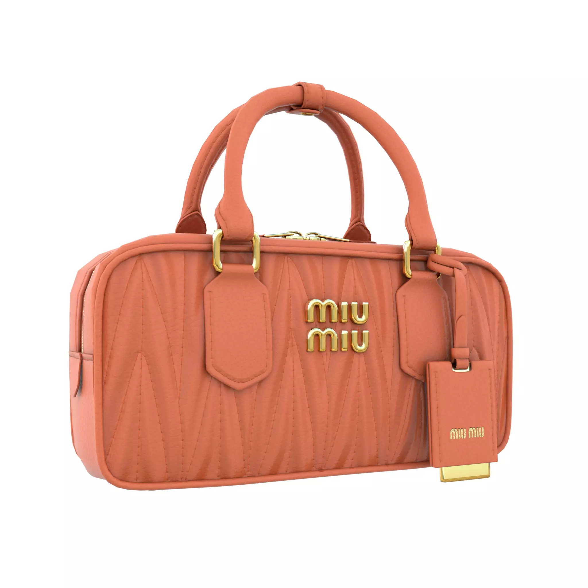 Arcadie matelasse nappa leather bag Orange Low-poly 3D model_0