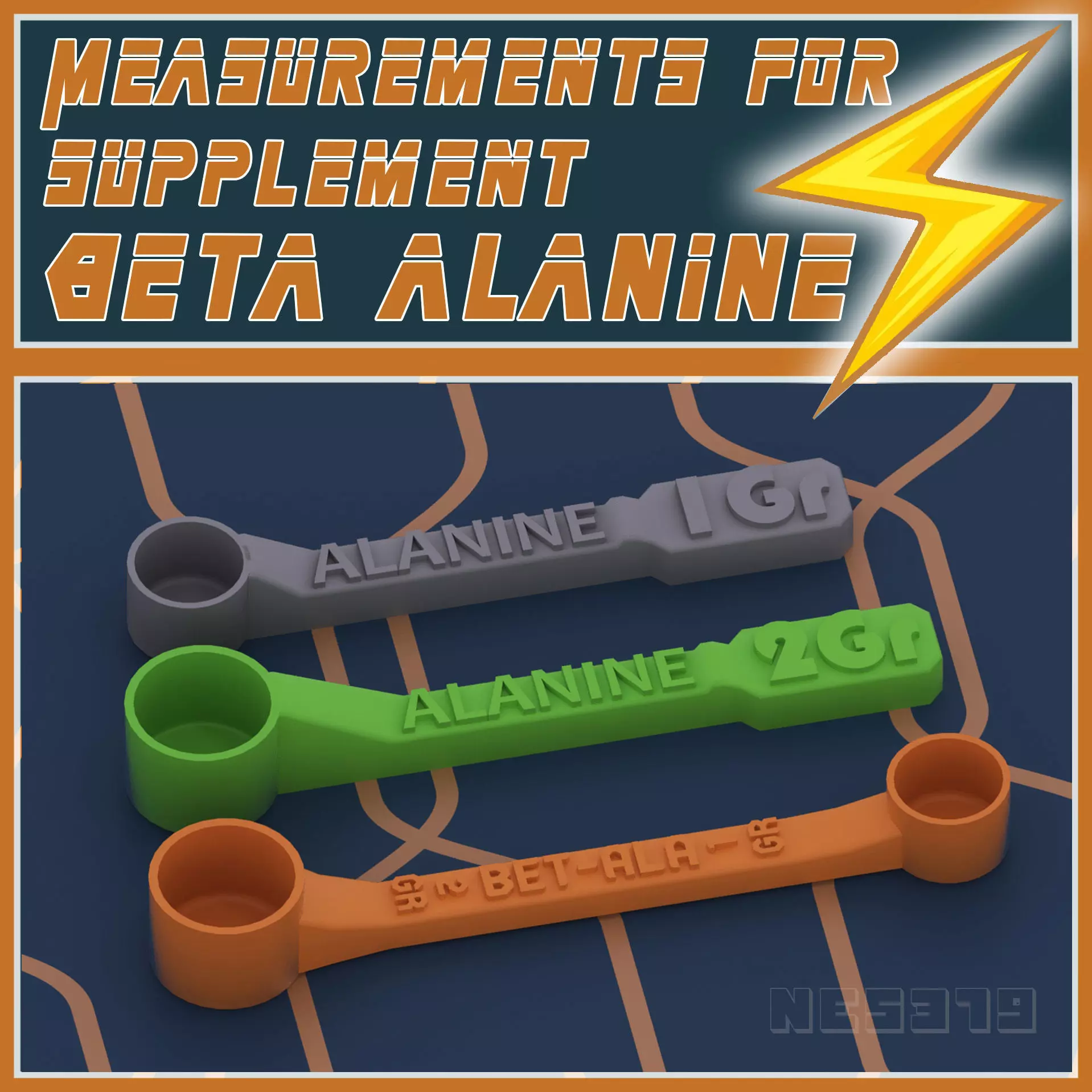 Medidas para Suplemento Beta Alanine 3D print model_0