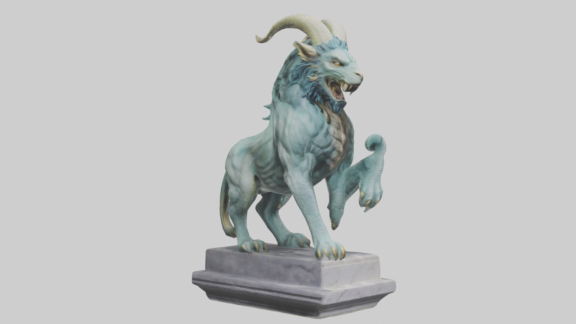Chimera statue model Low-poly 3D model_11