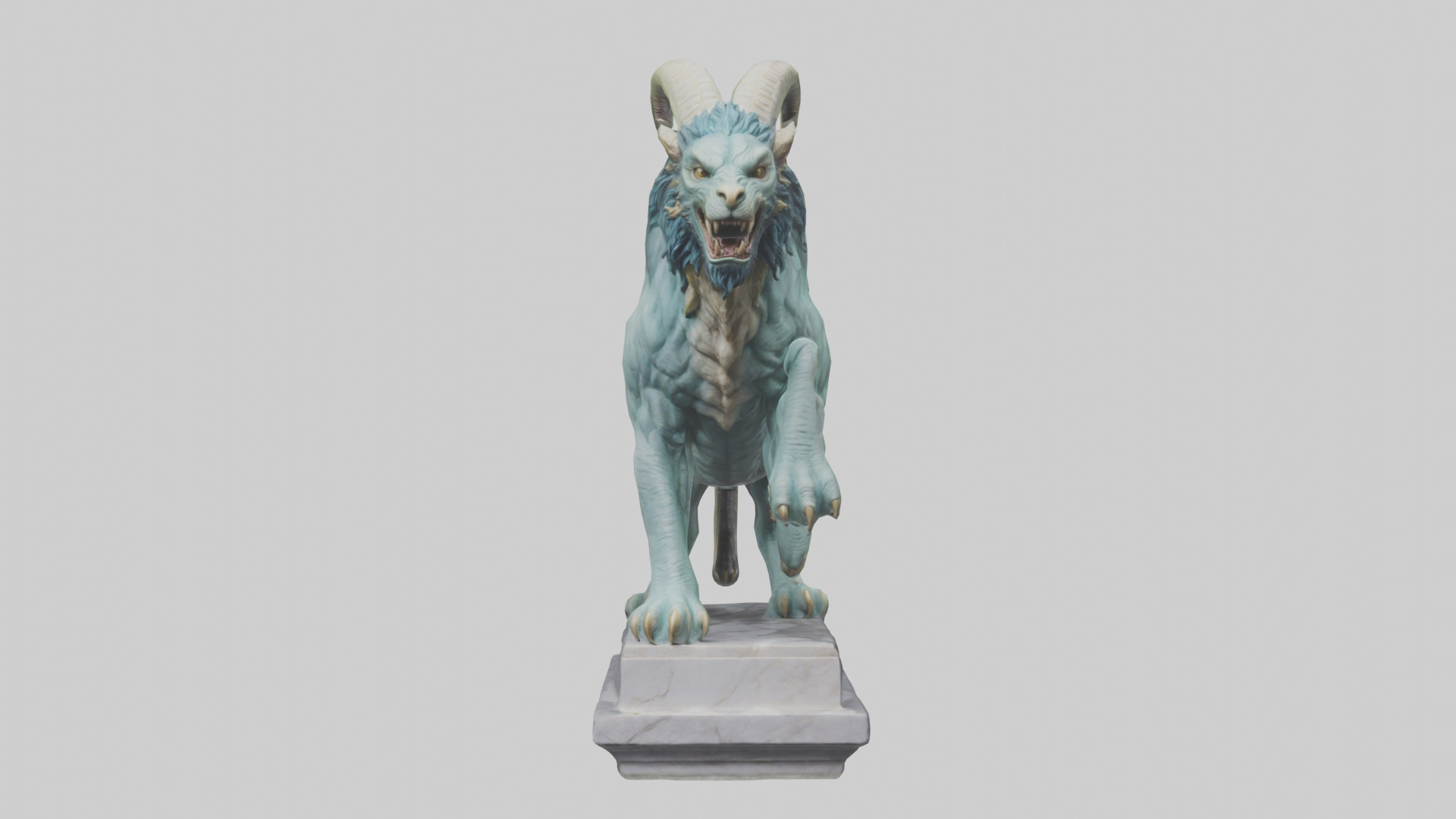 Chimera statue model Low-poly 3D model_12