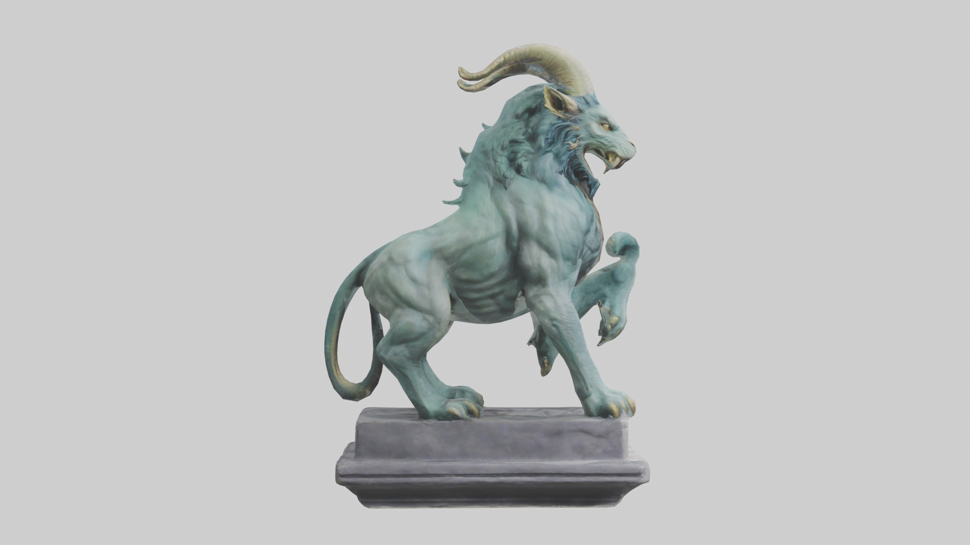 Chimera statue model Low-poly 3D model_23